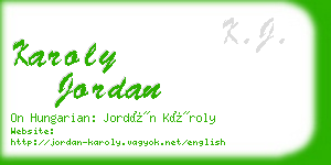 karoly jordan business card